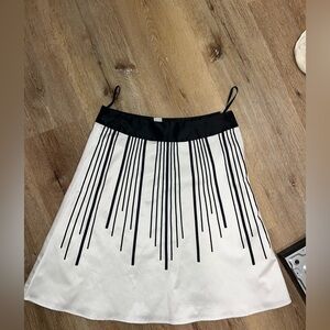 White House Black Market Black and White A-Line Skirt